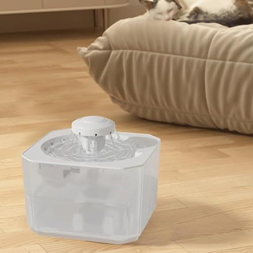 Fuente para gatos recargable USB 2.5L Blanco miniatura 3