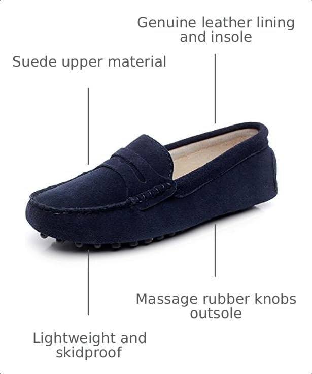 Image of ANUFER Women's Classic Suede Penny Loafers Comfort Handmade Slipper Moccasins