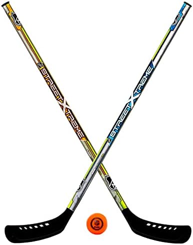 Franklin Sports NHL Kids Street Hockey Stick Set - Includes (2) Youth Street Hockey Sticks + (1) Outdoor Roller Hockey Ball - Perfect Hockey Starter Set for Kids