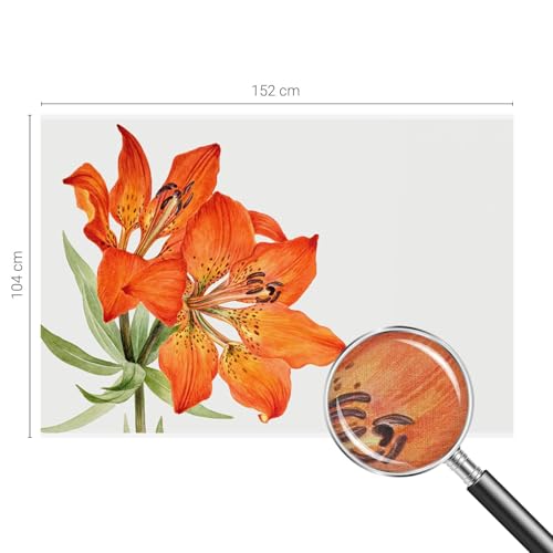 Cubierta mural adhesiva premium 152x104 cm diseño lirio naranja 5