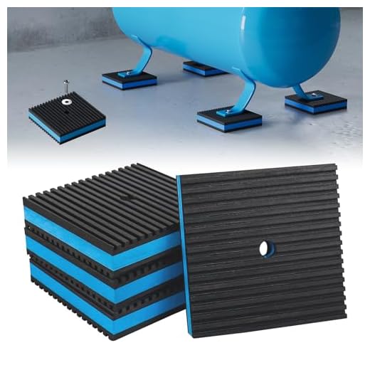 BJADE'S Anti Vibration Isolation Pads 4 Pack,Mechanical Vibration Damping Pads,Air Compressor Rubber Pad,Shock Absorb Pads for Air Conditioner,Washing Machine,Treadmill with 3/8''hole,2 x 2 x 7/8 in