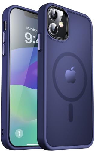 Image of MOCCA Magnetic Shockproof for iPhone 12 Case,Deep Blue | Fits iPhone 12 /12 Pro | 10ft Drop | Compatible with MagSafe | Anti-Slip Matte | Raised Camera & Screen Lip | Ultra-Slim