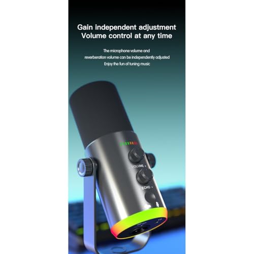 Microphone dynamique USB RGB pour PC et streaming de podcasts