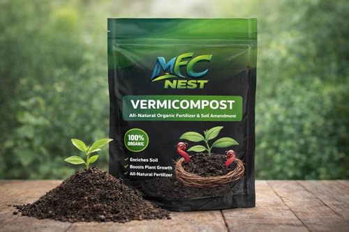 Image of Vermicompost Organic Fertilizer - 100% Natural, Chemical Free Compost for Plants & Gardening | Improves Soil Fertility & Plant Growth 5kg (5 kg)