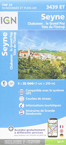Télécharger Seyne, Chabanon, Grand Puy, Tête de l'Estrop : 1/25 000 Francais PDF