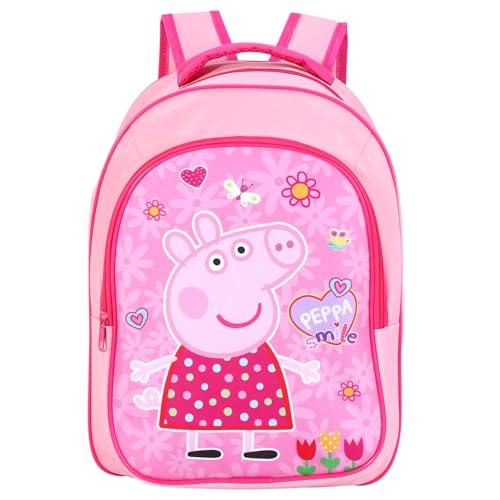 NMB FASHIN FASHION AS UNIQUE AS YOU ARE Kids Childrens Deluxe Premium Backpack School Rucksack Travel Bag Multicolour 36cm (height) 26cm (width) 13cm (depth) 2 Compartments. (Peppa)