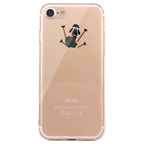 JAHOLAN iPhone 7 Case, iPhone 8 Case Amusing Whimsical Design Clear Bumper TPU Soft Case Rubber Silicone Cover for iPhone 7 iPhone 8 - Cute Lamb