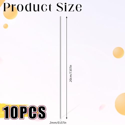Styquenzer 599034_1_I3CFPWVV 10 Pcs Stainless Rod Metal Rods For Crafts 2Mm X 200Mm 304 Stainless Steel Round Rods Solid Shaft Iron Rod Smooth Stainless Steel Bar Lathe Bar Stock thumb #2
