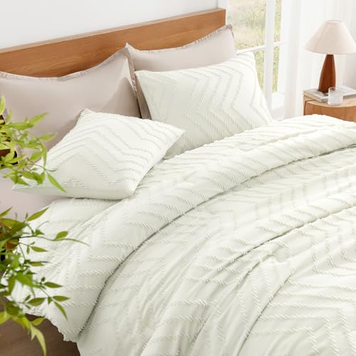 Image of Litanika Boho Full Comforter Set, 3 Pcs Ivory Lightweight Bedding Set