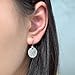 Hammered Silver Hoop Earrings Disc Circle Sterling Silver Handmade Hypoallergenic Dangle Earrings for Women