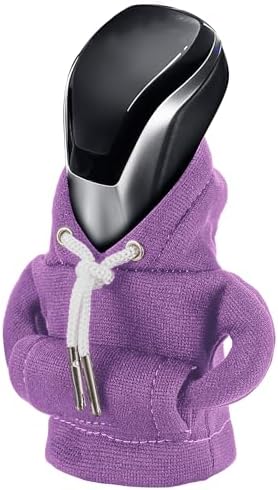 Gear Shift Hoodie, Universal Car Shift Knob Cover, Mini Hoodie for Shifter, Automotive Interior Cute Gadgets Car Accessories and Decorations Purple