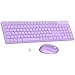 LeadsaiL Wireless Keyboard and Mouse Set, 2.4GHz USB Computer Keyboards and Mouse Combo, Full Size UK QWERTY Layout, Ergonomic Design with 12 Multimedia Shortcuts for HP/Lenovo Laptop and Mac-Purple