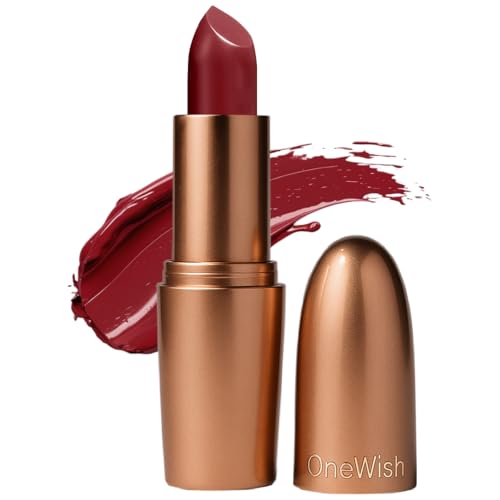 Image of One Wish Creamy Matte Lipstick Long Lasting for Women - Lowkey Red Shade 20 | Full Coverage | Creamy Formula | No Flaky Lips | No Dryness | High-Pigment | SPF | Vitamin E, Almond Oil & Shea Butter for Moisturising Lip | 8 Hrs Lasting | Smooth Finish | 3.8 gm