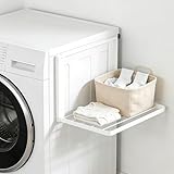 Sifxouped - Mensola magnetica per lavatrici, stendibiancheria allungabile, accessorio per lavatrice per asciugatrice, 40,5 x 25 cm, organizer per lavatrice (bianco)