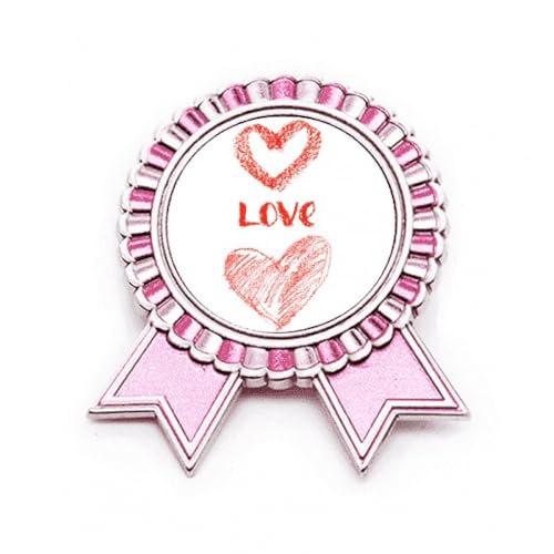 Broche cœur Love You en métal rose pour exprimer votre affection