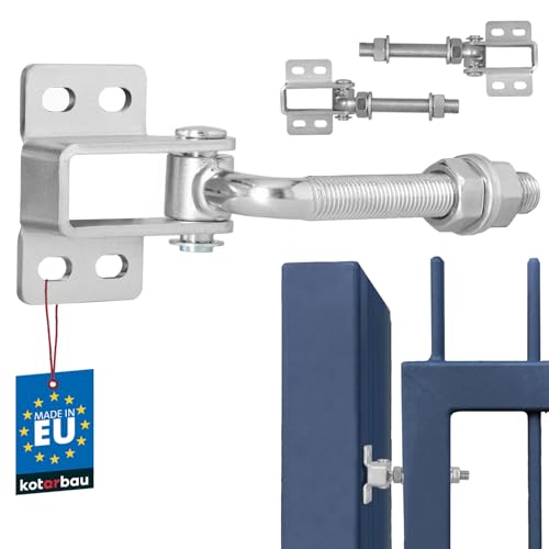 KOTARBAU® Lot de 2 charnières de portail réglables M16, 180 degrés, la solution parfaite pour toute installation de portail, charnières suspendues...