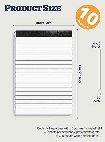 10 Pack Notepad Small Lined Writing Notepads 4 X 6 Inch Memo Pads Refills Paper Tear Off Note Pads 4 X 6” Scratch Pads Server Writing Pad Small Notebook With 30 Sheets In Each Pad For School Office #TOP1