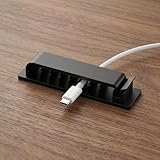 Black 8-Hole Adhesive Cable Clips Cord Organizer Cable Management Wall Desk Car Wire Holder Cable Clips