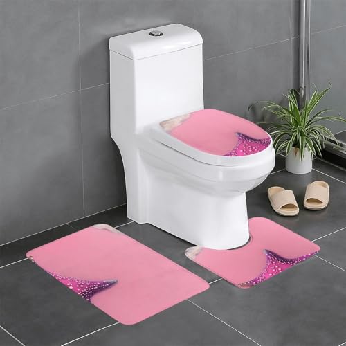 Tapis de bain doux absorbants antidérapants yefan lot de 3 tapis toilettes - 2