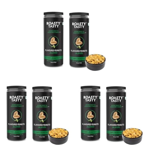 Image of Roasty Tasty Jalapeno Flavour Roasted Peanuts|Healthy Snacks|Rich In Protein & Fibre|Roasted, Not Fried Snacks|Healthy Food|Namkeen Peanuts|Crunchy Masala Peanuts|Pack Of 6 (150G Each)