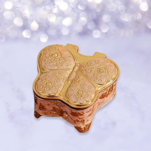 Boîte à bijoux vintage métal papillon anti-perte petits objets - 8
