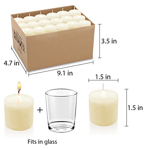 Image of 10 Hours Ivory Votive Candles, Unscented 1.5 inch Wax Candles for Wedding, Party, Holiday Spa & Home Decoration, 36 Packs