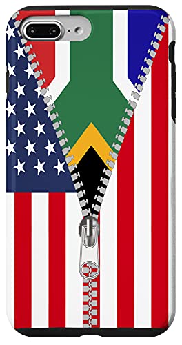 iPhone 7 Plus/8 Plus South African America USA flag zip Case