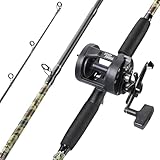 Sougayilang Fishing Rod Combo with Conventional Reel, Medium Heavy for Catfish Salmon and Steelhead Saltwater Fishing (7'0", Right)