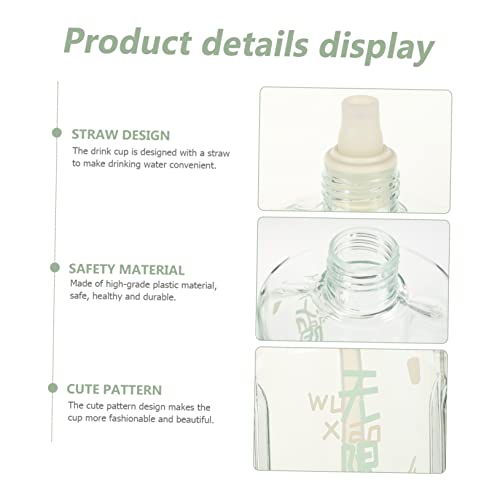 Upkoch 5Pcs Straw Space Cup Clear Kettle Baby Straw Portable Water Bottle Camping Water Cup Drinking Bottle With Straw Sports Drinking Bottle Multi-Function Straw Cup Compact Straw Cup #TOP3