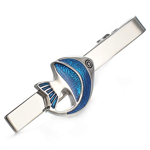 Runootpr Tie Clips For Men,Blue Fish Tie Clips For Men Clip On Tie Bar Neckties Suitable For Wedding Anniversary Business Tie Pin Clips #TOP3