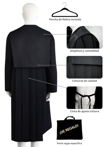Toga de abogado profesional confeccionada en España y bolsa de transporte 4