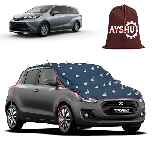 Image of AYSHU Water-Resistant Spike Car Cover for Toyota Sienna - Protects from Dogs, Monkeys, Dust, Sunlight & UV - Full Roof Universal Fit