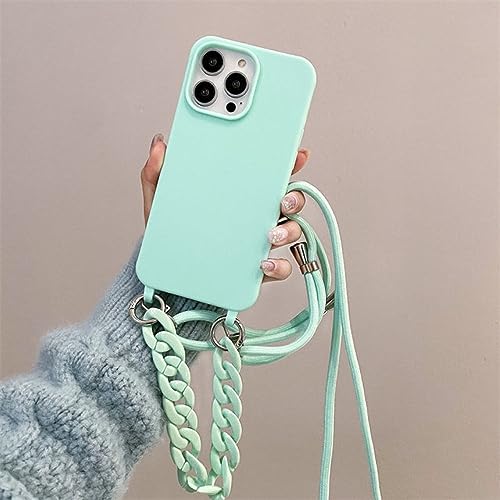 Étui iPhone 12 Pro avec cordon LVTFCO en silicone souple couleur bonbon PC7521T8