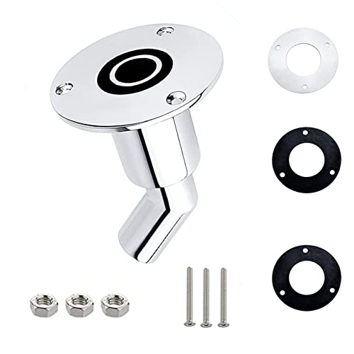 PETIT MANON Thru Hull Exhaust Skin,316 Stainless Steel Thru Hull Exhaust Fittings for 24mm Tube Pipe Socket Hardware,for Diesel Parking Heaters Car Truck Boat (bent)