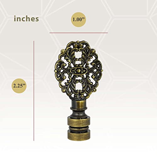Image of Royal Designs, Inc. Oval Filigree Finial for Lamp Shade, Antique Brass - Pack of 1