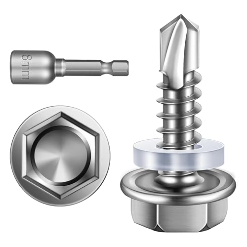 Dayalo AJHSZWLS-2 Sechskant Edelstahl Blechschrauben 25 Stück