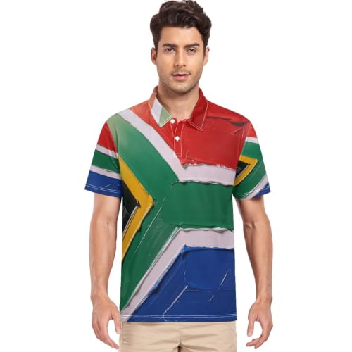 Polo Afrique du Sud homme extensible manches courtes vêtement été léger et stretch