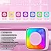 Lebt Mini Printer Sticker Printer Print Pod with 6 Rolls Sticker Paper, Seven Color Lighting Modes for DIY Scrapbook, Travel, Notes, Label, Memo, Compatible with iOS&Android