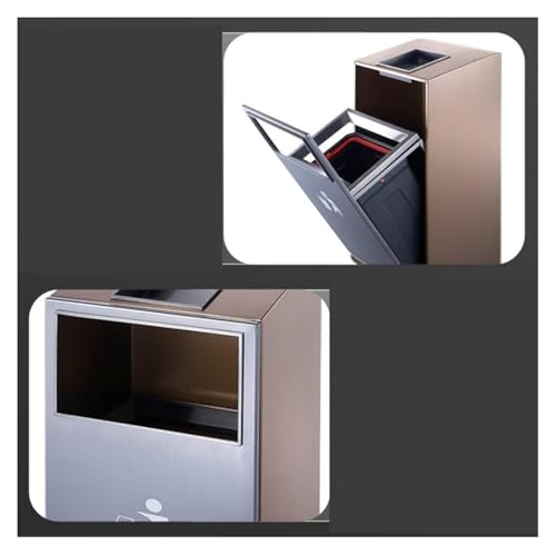 Mülleimer Edelstahl-Mülleimer für den Außenbereich Kommerzielle Mülleimer mit Aschenbecher Mülleimer mit großer Kapazität Abfalleimer für die Hotellobby – Bild 6