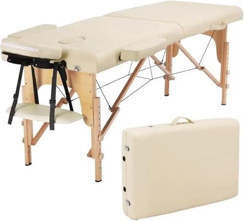 Cama de masaje, mesa de masaje, cama de masaje portátil, cama de spa for pestañas, cama for tatuajes faciales, altura de cama ajustable de 35 pulgadas, 2 pliegues con bolsa - B Para Fisioterapia Y Tat