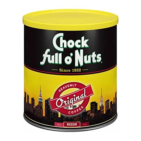 Chock Full o’Nuts Original Roast, Medium Roast Ground Coffee – Gourmet Coffee Beans – Smooth, Full-Bodied and Rich Coffee (30.5 Oz. Can) Cover