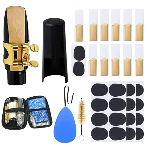 ZQEUXBE 40Pcs Tenor Saxophone Mouthpiece Set Includes 1Pcs Mouthpiece with Gold Sax Ligature Plastic...