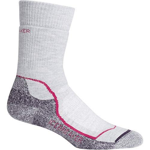 Icebreaker Women's Hike+ Heavy Crew Blizzard Heather L