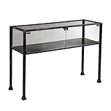 SEI Furniture Terrarium Display, Console Table, Black/Silver Distressing