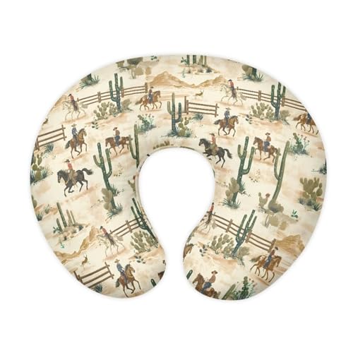 Image of Goronwyfloyd Cow Boy and Cacti Baby Nursing Pillow Cover Baby Breastfeeding Slipcover Infant Newborn Nursery Bottle Pillowcase Stretchy Replaceable Pillow Cover Slipcover