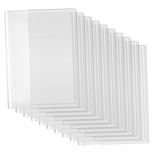 ELAYARD 10 Piezas Cubierta de Libros Impermeables y Antideslizantes Libro Claro a5 Cubierta Transparente Escuela Fundas Transparentes Portadas de Libros para Libros de Bolsillo cpp