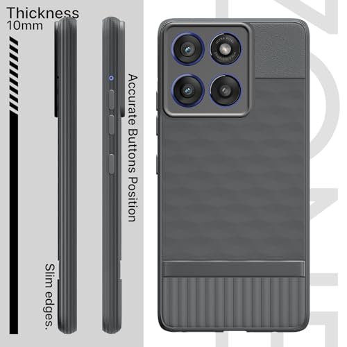 Image of Pikkme Back Cover for Motorola Moto Edge 60 Stylus 5G Camera Protection 3D Hexa Cube Design Silicone Protective Bumper Case (Grey)