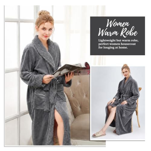 Image of Premium Long Robes for Women: Warm Super Plush Soft Fleece Bathrobes