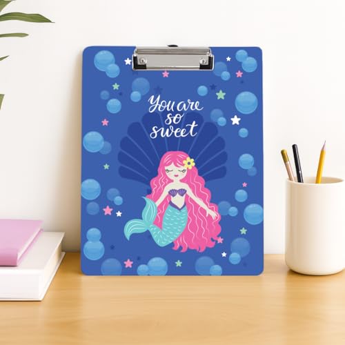 Image of Clipboard Drawing, Writing, Exam Board with Clip (Size - 24x36 cm) Sturdy, Lightweight for Office, School, College - Mermaid