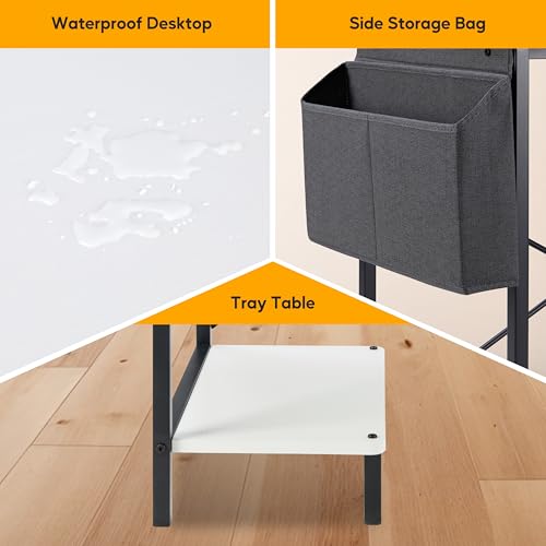 L Shaped Gaming Desk for Students: White, 50 Inch